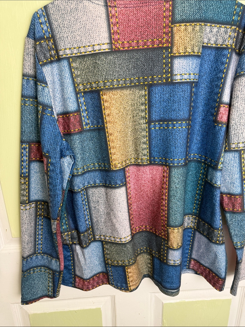 Colorblock Patchwork Half-Zip Top - Multicolor - Picture 9 of 9